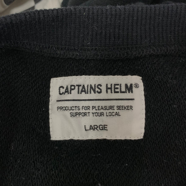 キャプテンズヘルム CAPTAINS HELM  CHECKER LOGO SWEAT スウェット ブラック Lサイズ 201MT-4449