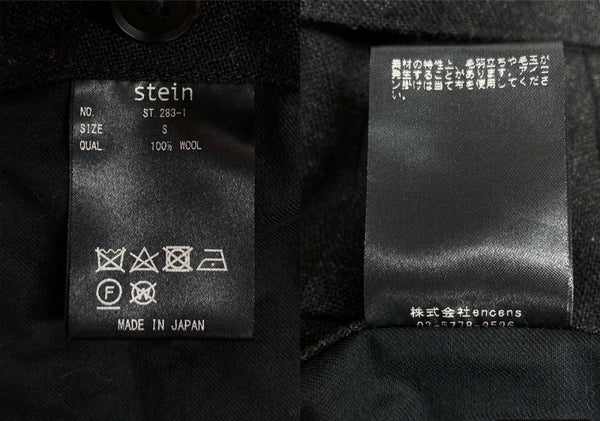 シュタイン stein BELTED WIDE STRAIGHT TROUSERS ワイド ストレート トラウザーズ タック ベルト ジップフライ 黒 無地 ST.283-1 ボトムスその他 ブラック Sサイズ 104MB-288