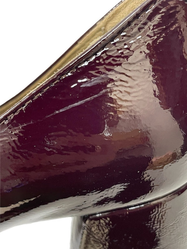 ファビオルスコーニ FABIO RUSCONI GIADA300 ソフトエナメル チャンキーヒール レディース靴 パンプス ワインレッド 37 23.5cm 601sh-5