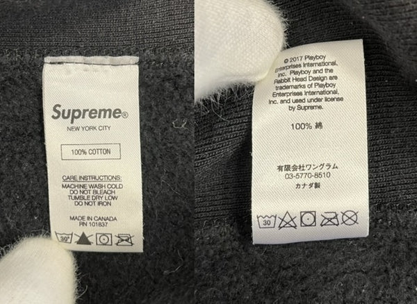 シュプリーム SUPREME ×Playboy Hooded Sweatshirt プレイボーイ  フーディー スウェットシャツ 黒 パーカ ブラック Mサイズ 101MT-4481