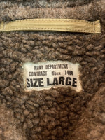 ミリタリー Military DECK JACKET デッキ ジャケット ミリタリー ジップアップ 裏ボア 海軍 軍物 アウター 緑 ジャケット 無地 カーキ Lサイズ 104MT-1806