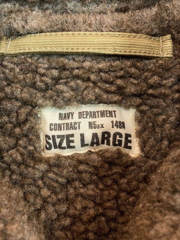 ミリタリー Military DECK JACKET デッキ ジャケット ミリタリー ジップアップ 裏ボア 海軍 軍物 アウター 緑 ジャケット 無地 カーキ Lサイズ 104MT-1806