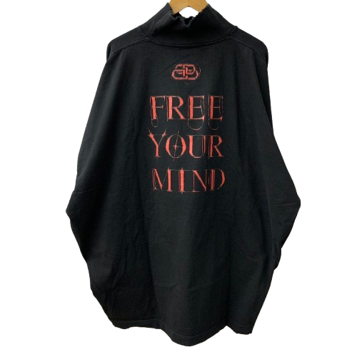 バレンシアガ BALENCIAGA 20AW Free Your Mind フリーユアマインド ハイネック ロングスリーブ ロンT ブラック Lサイズ 201MT-4811