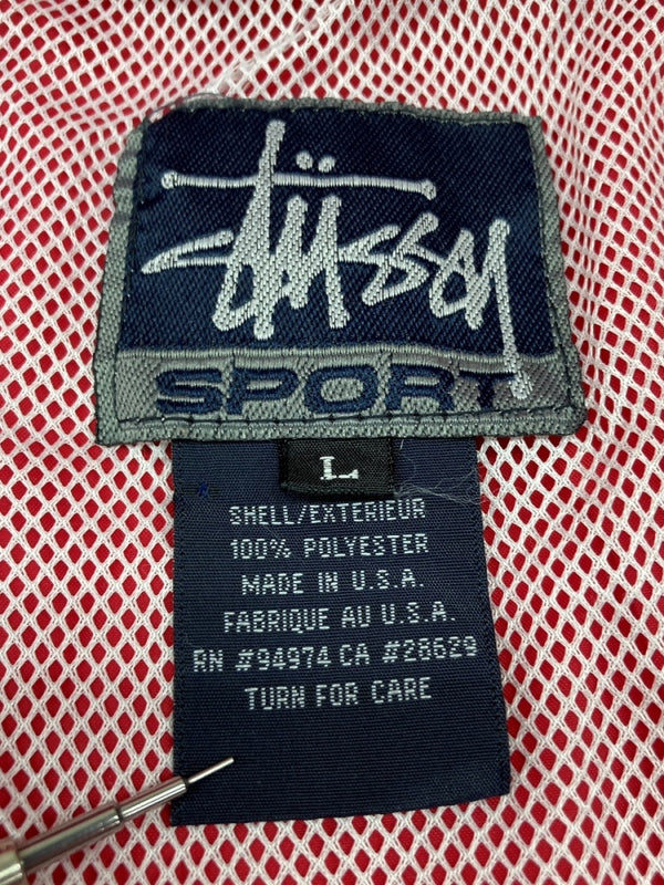 ステューシー STUSSY OLD USA製 STUSSY SPORT JACKET オールド ステューシー スポーツ ジャケット 赤 ジャケット ロゴ レッド Lサイズ 104MT-1968