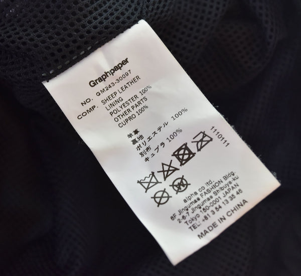 グラフペーパー Graphpaper 24AW Sheep Leather Track Blousonトラックブルゾン GM243-30097 1 ジャケット ブラック 103MT-2939