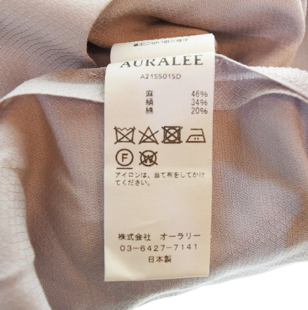 オーラリ― AURALEE SILK LINEN DOBBY SHIRTS JACKET シルク リネン ドビー シャツ ジャケット A21SS01SD 5 長袖シャツ パープル 103MT-3267