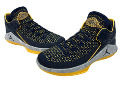 ナイキ NIKE 17年製 AIR JORDAN 32 LOW PF MICHIGAN エア ジョーダン ミシガン AJ32 カレッジ シューズ 黄 紺 AH3347-405 メンズ靴 スニーカー ネイビー 29cm 104S-901