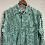 【曜日割引対象外】 ヴィンテージ vintage 50's~ Dunhill Cotton Check Shirts 長袖シャツ グリーン Mサイズ 201MT-4379 VB