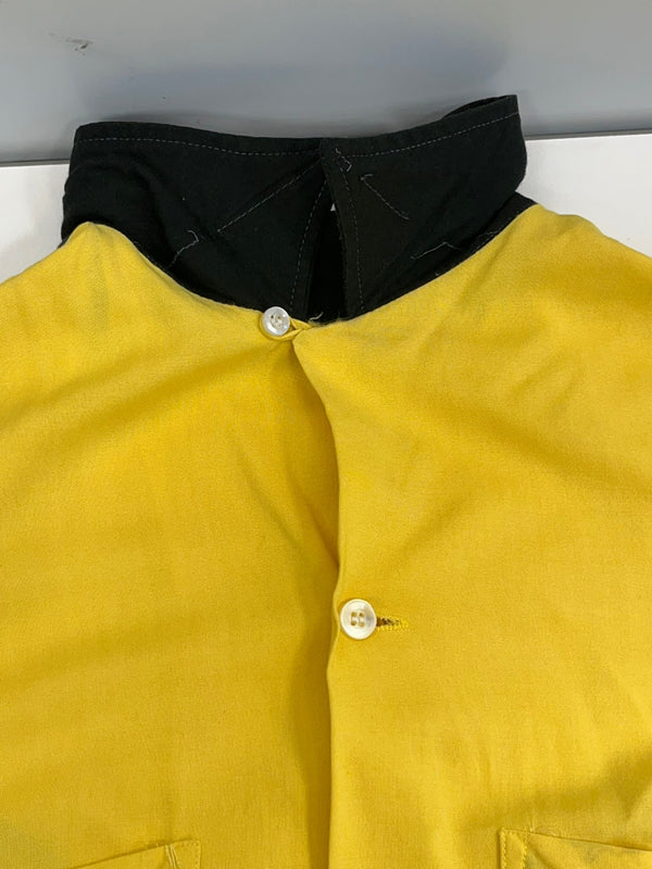 ヒルトン HILTON 60's 60年代 黒タグ ボーリングシャツ 開襟 オープンカラーシャツ ループカラー ボックス バイカラー 2トーン  VINTAGE ヴィンテージ 15 1/2 半袖シャツ イエロー Mサイズ 101MT-4726