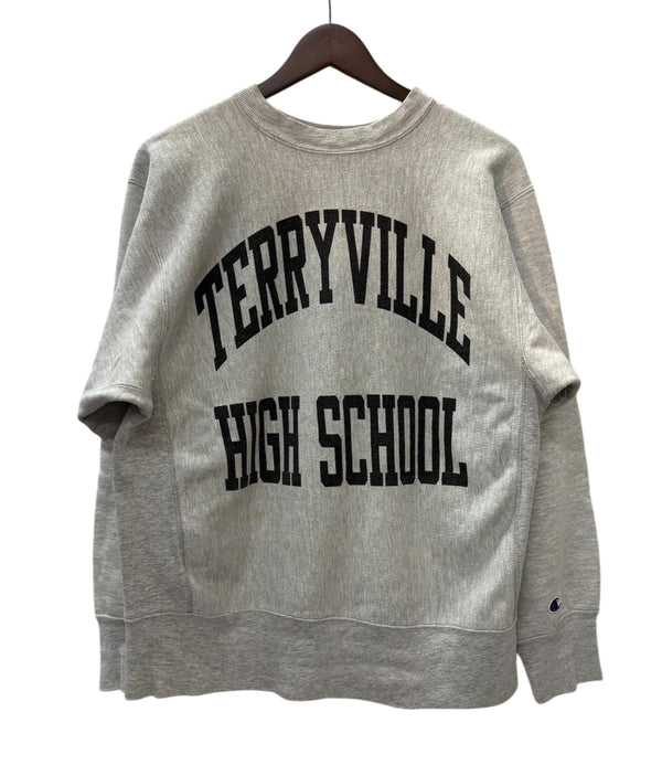 【曜日割引対象外】 チャンピオン Champion 80's USA製 トリコタグ 黒染み込み TERRYVILLE HIGH SCHOOL カレッジロゴ スウェット グレー Lサイズ 201MT-2834 VB