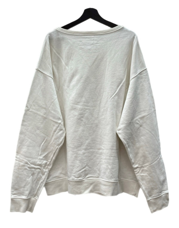 メゾンマルジェラ Maison Margiela 19AW OVERSIZE SWEATSHIRT オーバーサイズ スウェットシャツ クルーネック 長袖 白 S50GU0101 S25405 サイズ 44 スウェット プリント ホワイト 104MT-2210
