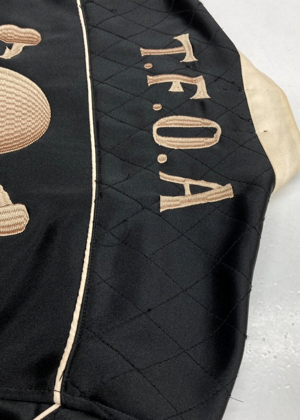 バンソン VANSON BONDING RIDERS JACKET ボンディング ライダース ジャケット 武装戦線 T.F.O.A CROWS スカル 裏起毛 アウター 黒 ジャケット 刺繍 ブラック 2XLサイズ 104MT-1343