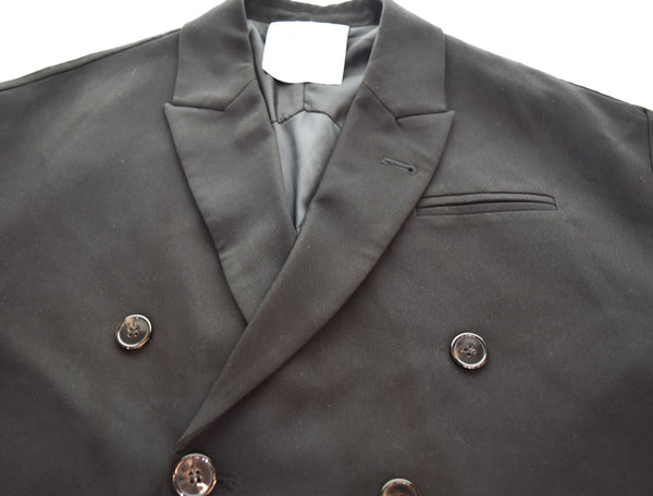 チュクラ CHUCLLA クロップド ルーズ テーラード ジャケット ジャケット ブラック Mサイズ 103LT-140