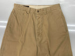ダブルアールエル RRL 90s CHINO PANTS チノ パンツ ボタンフライ ワーク トラウザーズ 三ツ星タグ USA製 Ralph Lauren 薄茶 無地 チノパン ベージュ 29×30 104MB-345