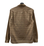 ヴィンテージ vintage 60s 60年代 Blocks 開襟 オープンカラーシャツ ボーダー 民族 茶色 長袖シャツ 刺繍 ブラウン Sサイズ 104MT-1753