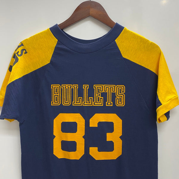 【曜日割引対象外】 チャンピオン Champion 70's 80's バータグ USA製 BULLETS ナンバリング Tシャツ ネイビー Lサイズ 201MT-4219 VB