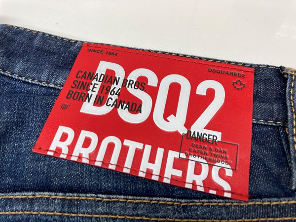 ディースクエアード DSQUARED2 22AW COOL GUY JEANS クール ガイ ジーンズ デニム パンツ ボタンフライ 紺 ワンポイント S74LB1196S30342 デニム ネイビー サイズ46 104MB-394