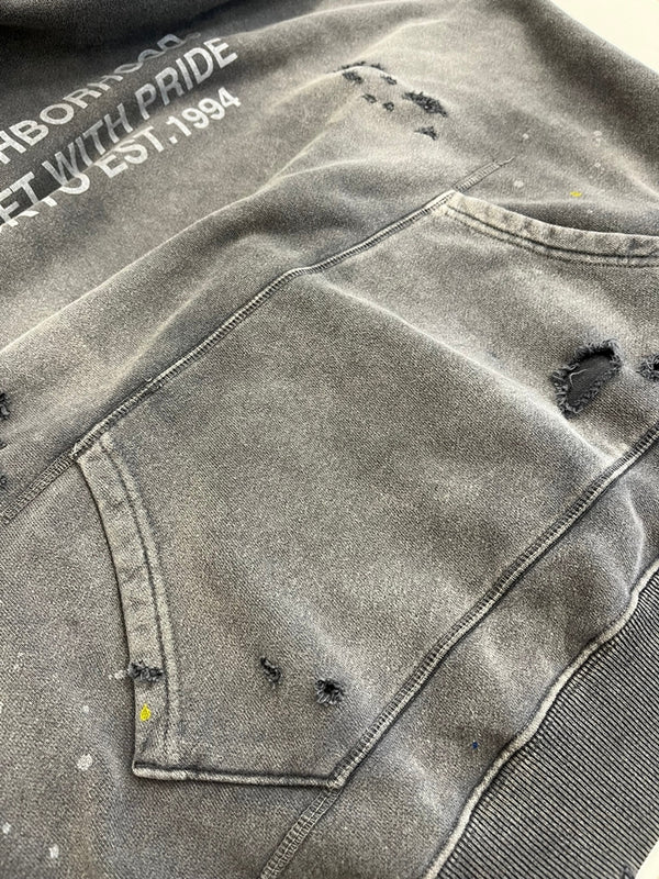 ネイバーフッド NEIGHBORHOOD avage Sweatparka 伊勢丹限定 サベージスウェットパーカ パーカー ヴィンテージ加工 ダメージ加工  2320KNH-CSM02S パーカ グレー Lサイズ 101MT-4550