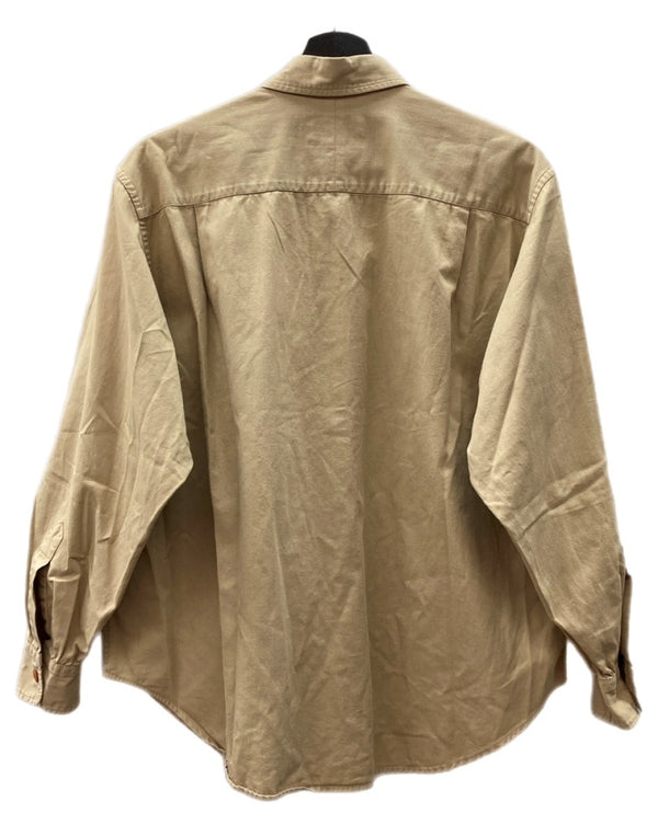 ラルフローレン RalphLauren POLO COUNTRY 90s L/S WORK SHIRT 長袖 ワーク シャツ フラップポケット インパクト21 薄茶 サイズ 9 長袖シャツ 無地 ベージュ 104MT-2268