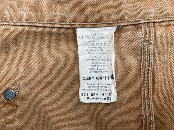 カーハート Carhartt 00's メキシコ製 ダック ダブルニー ペインターパンツ ワークパンツ 茶色 無地 ボトムスその他 ブラウン 44×32 104MB-88