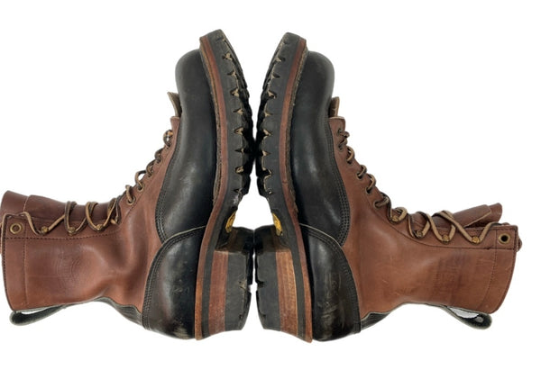 ホワイツブーツ WHITE'S BOOTS SMOKE JUMPER スモーク ジャンパー 2トーン ワーク Vibramソール レースアップ 革靴 茶 黒 メンズ靴 ブーツ ウエスタン ブラウン サイズ 8 1/2E 104S-769