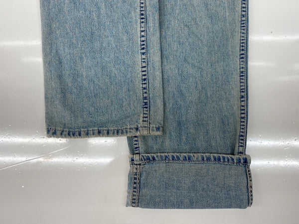 ダブルアールエル RRL 90s DENIM PANTS デニム パンツ ボタンフライ ジーパン ジーンズ USA製 三ツ星タグ Ralph Lauren インディゴ 青 ロゴ デニム ブルー 32×34 104MB-351