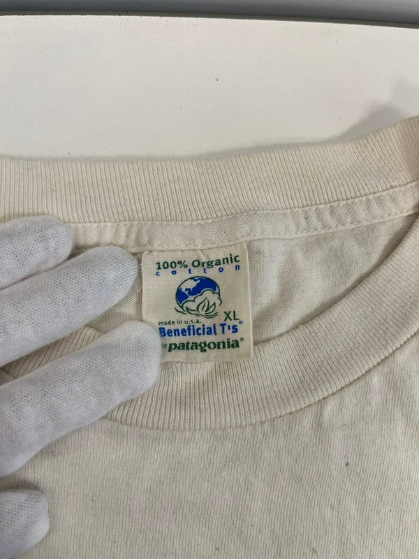 パタゴニア PATAGONIA 90s～ Vintage ヴィンテージ Beneficial T's USA製 アート GUARDIANS 環境保護 半袖 白 XL Tシャツ ホワイト LLサイズ 101MT-4783