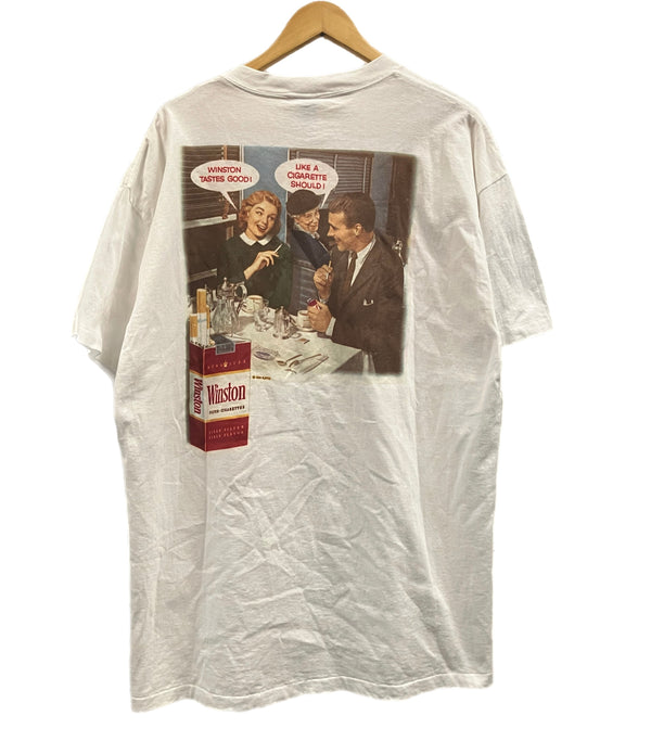 ヴィンテージ vintage 90's 90年代 DELTA  Winston WINNERS CLUB ウィンストン 企業モノ アートT ポケットTシャツ ポケT MADE IN USA アメリカ製 XL Tシャツ ホワイト LLサイズ 101MT-5185