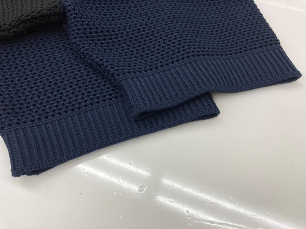 クルニ CULLNI Bi Color Mesh Knit Short Sleeve Pullover メッシュ ニット ショート スリーブ プルオーバー 紺 サイズ 1 トップスその他 ボーダー ネイビー 104MT-1911