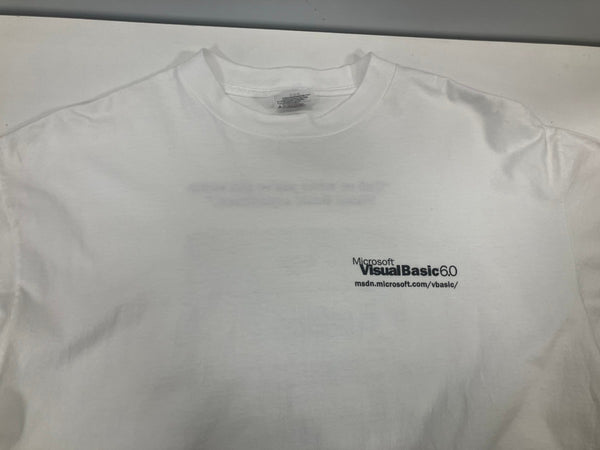 ヴィンテージ vintage 90’s 90s ONEITA Microsoft Visual Basic 6.0マイクロソフト 企業Tee アートT art  両面プリント XL Tシャツ ホワイト LLサイズ 101MT-3525