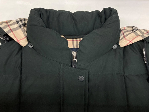 バーバリー Burberry ロンドン London 三陽商会 ダウンコート DOWN COAT ペディン ノバチェック ハイネック フード取り外し可 BLACK 黒 FRB58-092 コート ロゴ ブラック 15号 104LT-122