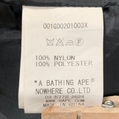 アベイシングエイプ A BATHING APE フルジップ ナイロン ジャケット ブラック XLサイズ 201MT-4848