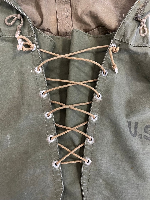 ミリタリー military ヴィンテージ Vintage 40s US ARMY デッキレインパーカー ステンシル入り ジャケット カーキ Sサイズ 101MT-4880