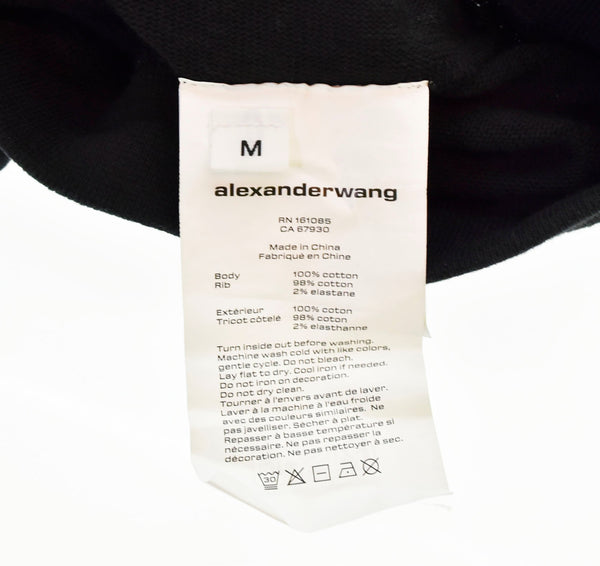 アレクサンダーワン Alexander Wang  パフロゴ オーバーサイズ ポロトップ 黒 6CC3241056 スウェット ブラック Mサイズ 103MT-1768