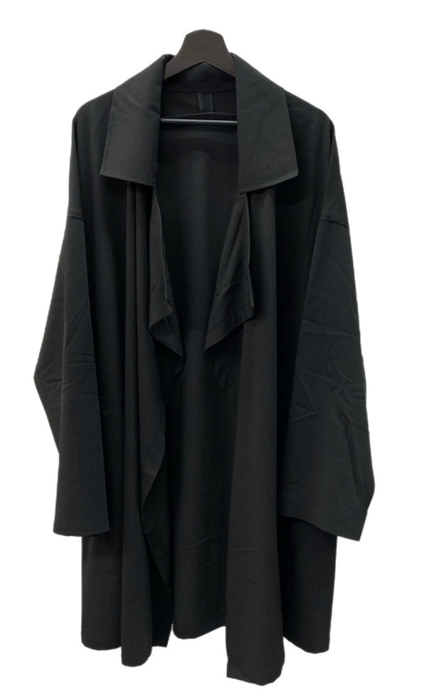 ワイズ Y's S'YTE サイト 2021 Gabardine Stretch Frame Double Collar Drape Coat ギャバジン ドレープコート BLACK 黒 UH-C24-912 コート 無地 ブラック SIZE3 104LT-99