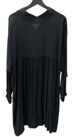 ワイズ Y's 山本耀司 ロング シャツワンピース LONG SHIRT ONE-PIECE スタントカラー オープンカラー 2way BLACK 黒 YQ-D12-207 ワンピース 無地 ブラック SIZE2 104LT-100