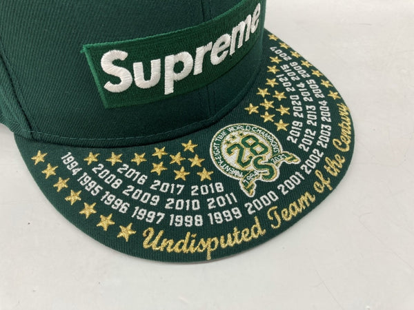 シュプリーム SUPREME 21AW Undisputed Box Logo ボックス ロゴ ベースボール キャップ 刺繍 NEW ERA ニューエラ 緑 帽子 メンズ帽子 キャップ ロゴ グリーン 104hat-3