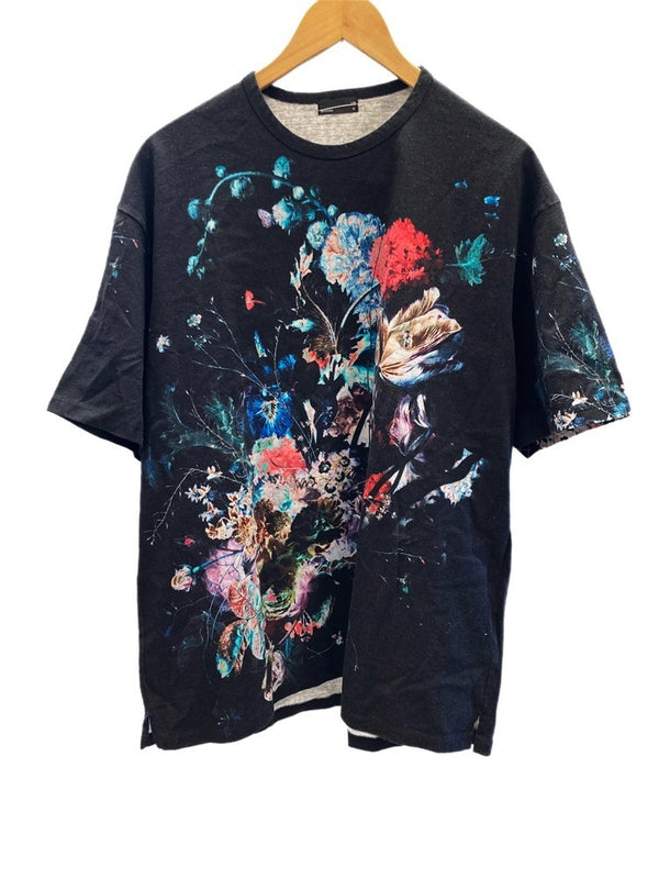 ラッドミュージシャン LAD MUSICIAN FLOWER BIG T-SHIRT フラワービッグTシャツ 花柄 ビッグT トップス カットソー  黒 日本製 2119-706 サイズ46 Tシャツ プリント ブラック 101MT-4394