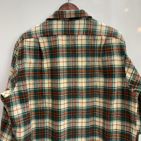 【曜日割引対象外】 ペンドルトン PENDLETON 70's USA製 ネルシャツ ウールシャツ  長袖シャツ グリーン XLサイズ 201MT-4567 VB