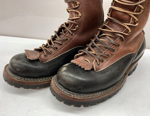 ホワイツブーツ WHITE'S BOOTS SMOKE JUMPER スモーク ジャンパー 2トーン ワーク Vibramソール レースアップ 革靴 茶 黒 メンズ靴 ブーツ ウエスタン ブラウン サイズ 8 1/2E 104S-769