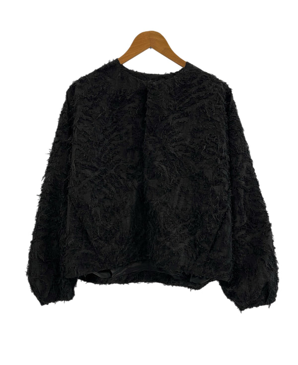 アトリエヌメロサンク Atelier N°5 Atelier N5 ノーカラーフェザージャケット 黒　 LDZ10A2107A0006 ジャケット ブラック フリーサイズ 101LT-237