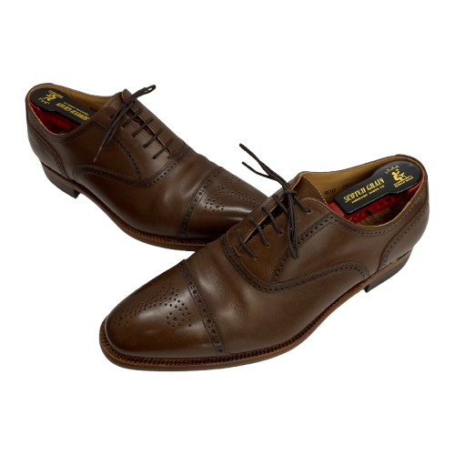 スコッチグレイン SCOTCH GRAIN オデッサII セミブローグ 920 メンズ靴 ローファー ブラウン 26.5cmサイズ 201-shoes1244