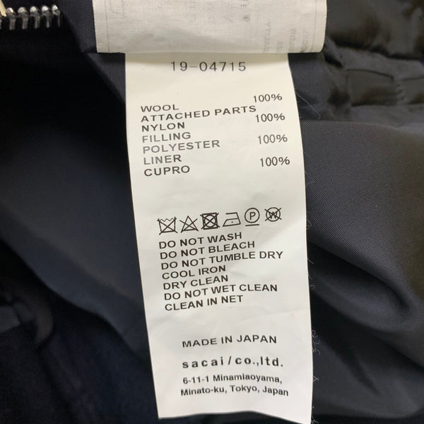 サカイ sacai メルトンジップタイトスカート ロングスカート 19-04715 スカート ネイビー 201LB-109