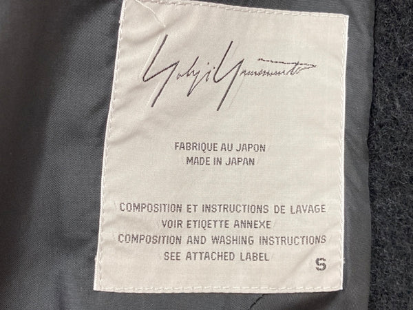 ヨウジヤマモト Yohji Yamamoto 3B テーラード TAILORED JACKET デザインジャケット ダメージ加工 ウール シルク混 シングル フレアスリーブ 日本製 BLACK 黒 FE-J14-139 ジャケット ブラック Sサイズ 104LT-178