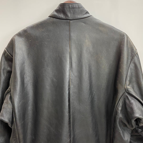 【曜日割引対象外】 バンソン VANSON スウェーデン軍 レザー モーターサイクル USA製 ジャケット ブラック 38サイズ 201MT-3881 VB