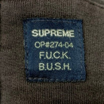 シュプリーム SUPREME 裏サーマル ジップパーカー Fuck Bush パーカ ブラック Lサイズ 201MT-4012