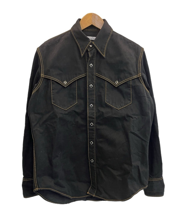 ジョンローレンスサリバン JOHN LAWRENCE SULLIVAN 18AW COWBOY DENIM SHIRT カウボーイデニムシャツ ウェスタンシャツ 3B004-0218-30 46 長袖シャツ ブラック 101MT-4890