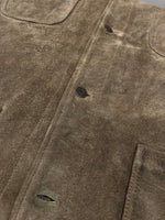 ラルフローレン RalphLauren 80s 90s POLO COUNTRY スウェード レザー カバーオール アウター 裏地ネル 茶色 ジャケット 無地 ブラウン Lサイズ 104MT-2285