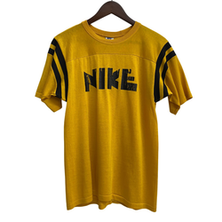 【曜日割引対象外】 ナイキ NIKE 70's ゴツナイキ フットボールT オレンジタグ USA製 Tシャツ 黄色 Mサイズ 201MT-3777 VB