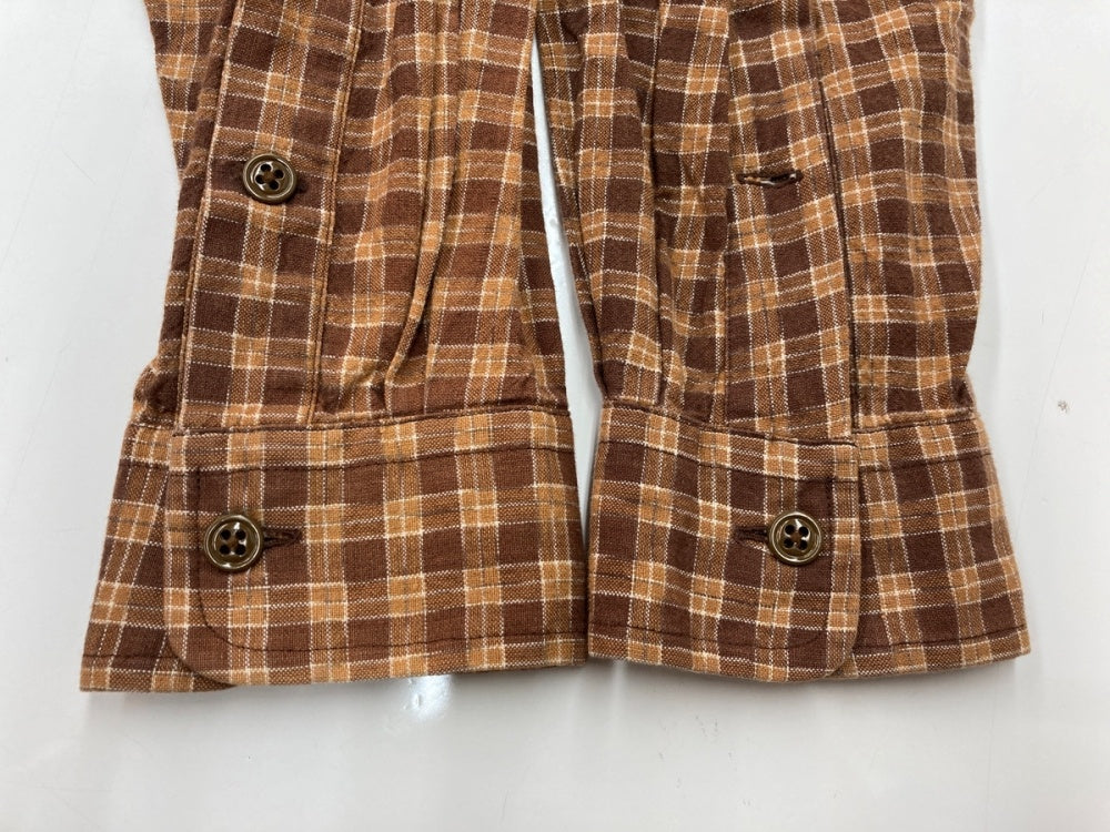 【希少】RRL ネルシャツ 三ツ星 初期タグ 90s チェック S 猫目ボタン RRL - RRL 90s 初期タグ 赤3星 オールド チェック柄 長袖